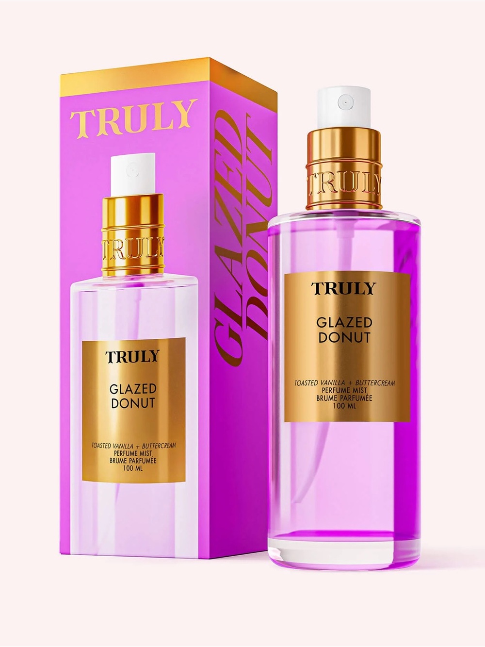 🆕 NWB TRULY Glazed Donut Perfume Mist Toasted Vanilla + Buttercream Purple Pink
